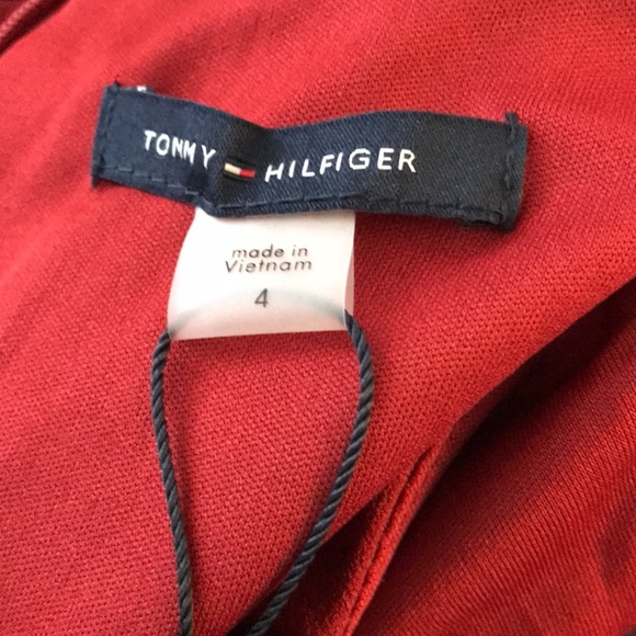 NWT TOMMY HILFIGER Womens Red Sleeveless V Neck Evening Jumpsuit - Picture 4 of 4